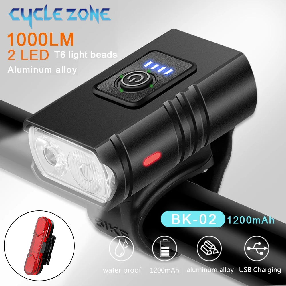 Mountain Biking Zone 2 - 2 Lampu Depan Sepeda LED 1000LM