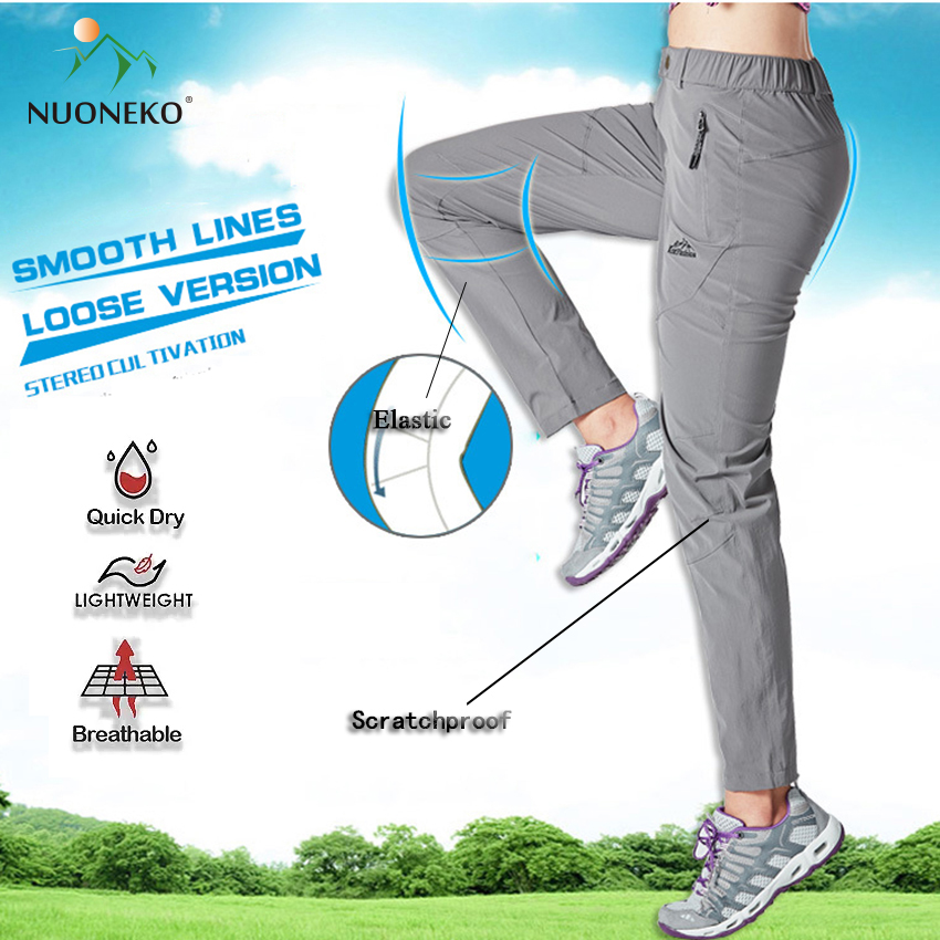 Mountain Biking Pants Women - Celana mendaki cepat kering elastis wanita,